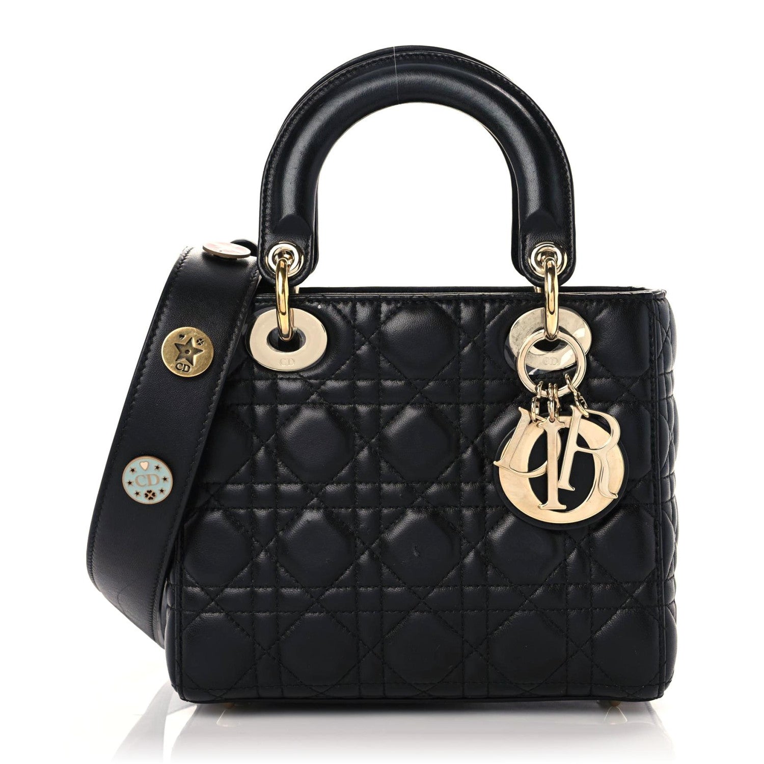 Christian Dior Lambskin Cannage Small Lucky Badges My Lady Dior Black 1 of 22