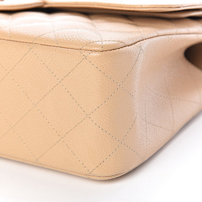 Chanel Caviar Quilted Jumbo Double Flap Beige Clair 10 of 13