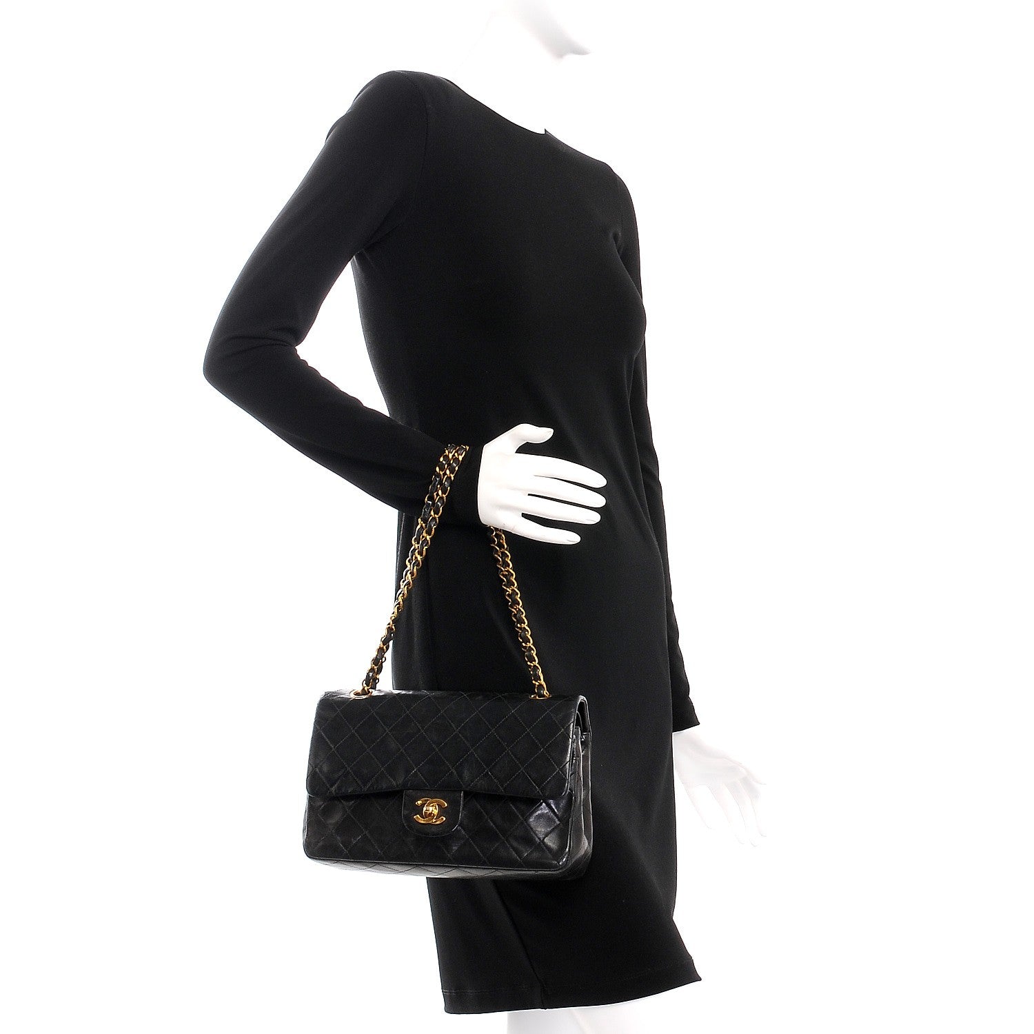 Chanel Lambskin Quilted Medium Double Flap Black 3 of 11