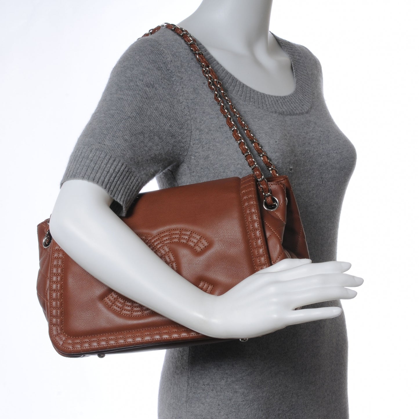 Calfskin Coco Bengal Accordion Flap Camel