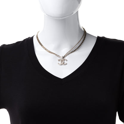 Chanel Crystal CC Multi Strand Chain Necklace Gold 2 of 6