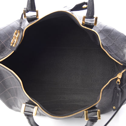Chanel Calfskin Stitched Duffel Bag Black 4 of 10