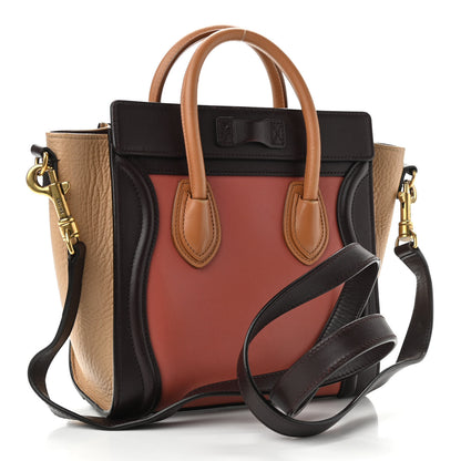 Celine Smooth Calfskin Bullhide Nano Tri-Color Luggage Terracotta 3 of 19