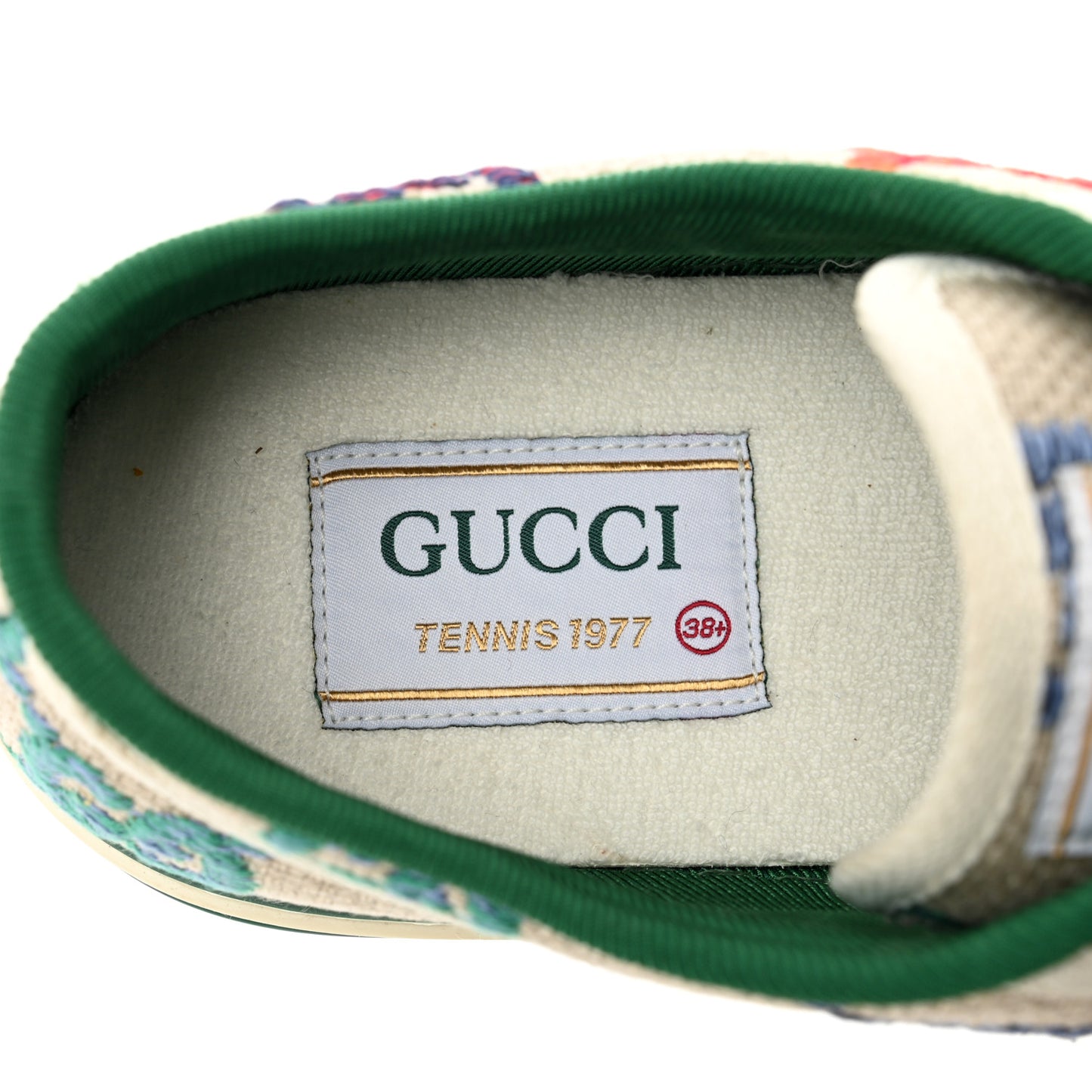 Linen Psychedelic Mini GG Monogram Womens 1977 Tennis Sneakers 38.5 Multicolor Mystic White