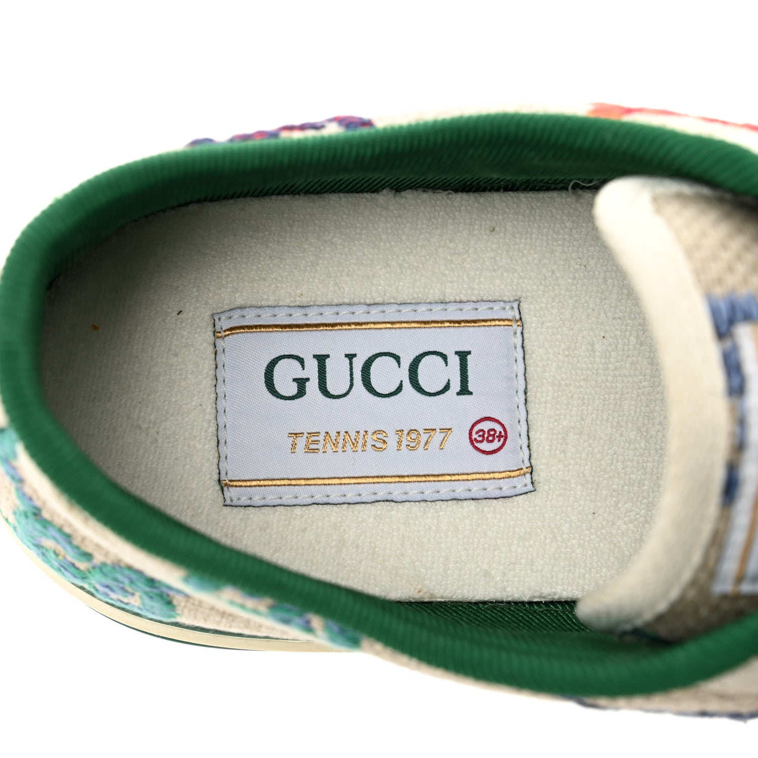 Gucci Linen Psychedelic Mini GG Monogram Womens 1977 Tennis Sneakers 38.5 Multicolor Mystic White 7 of 8