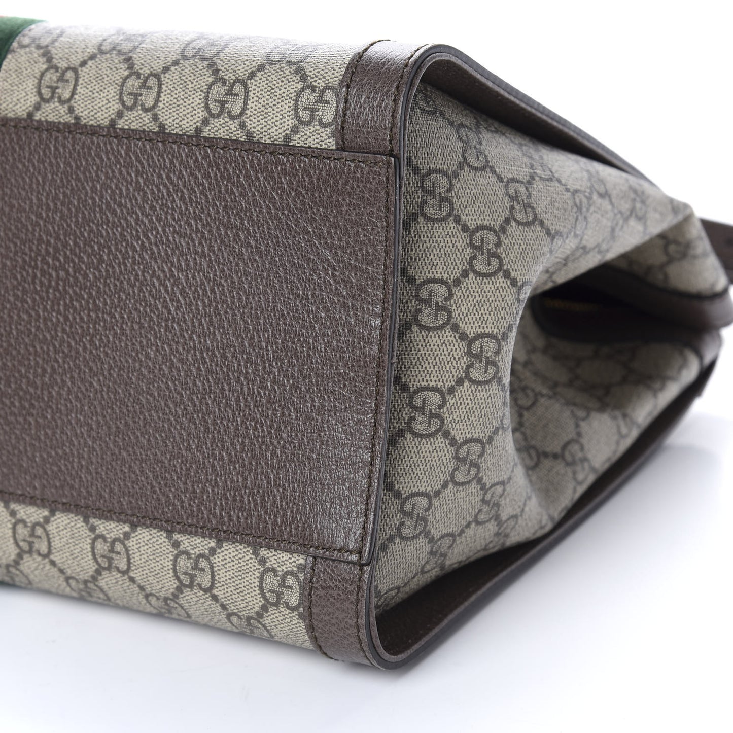 GG Supreme Monogram Web Medium Ophidia Tote Bag Brown
