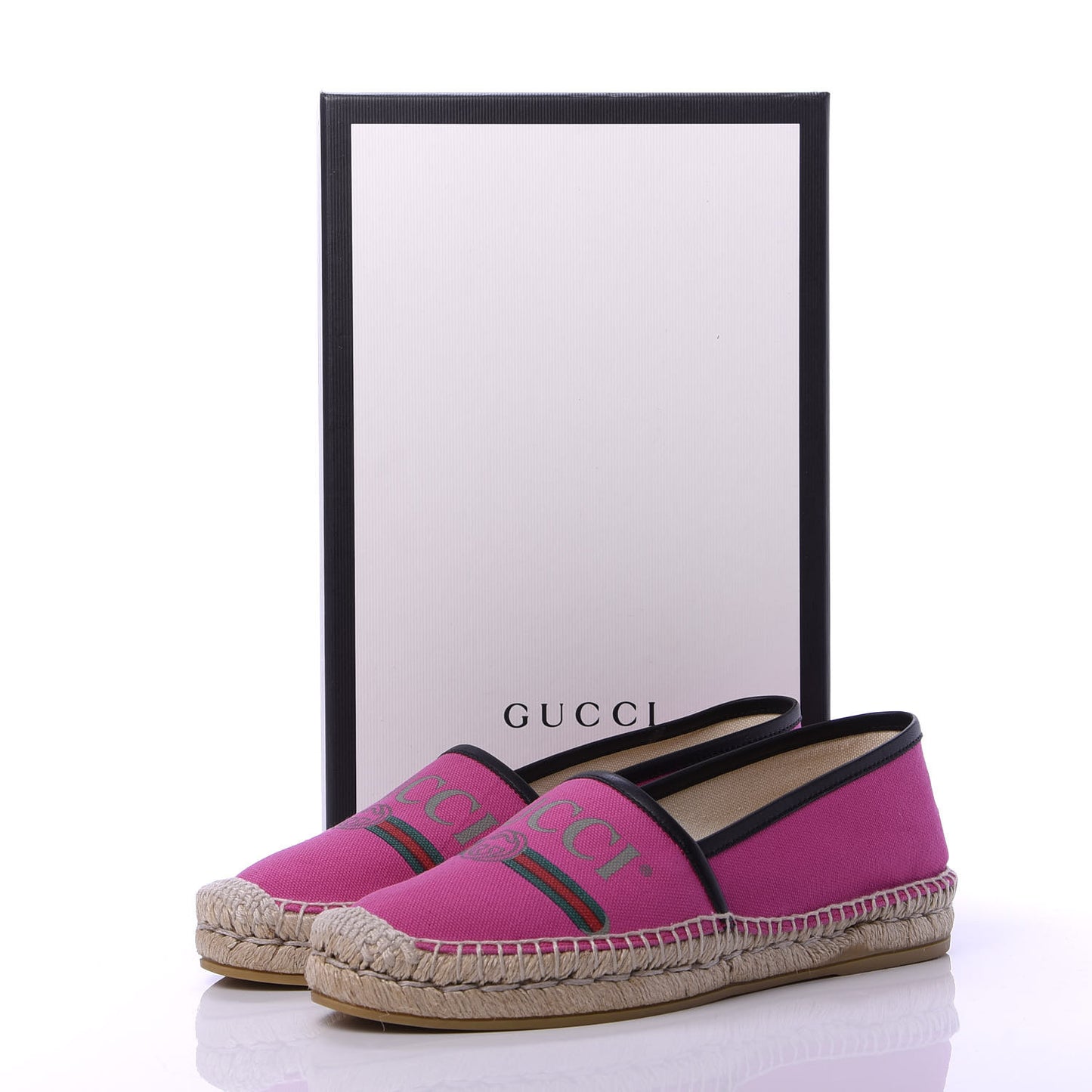 Canvas Logo Espadrilles 38 Cyclamen Rose Black