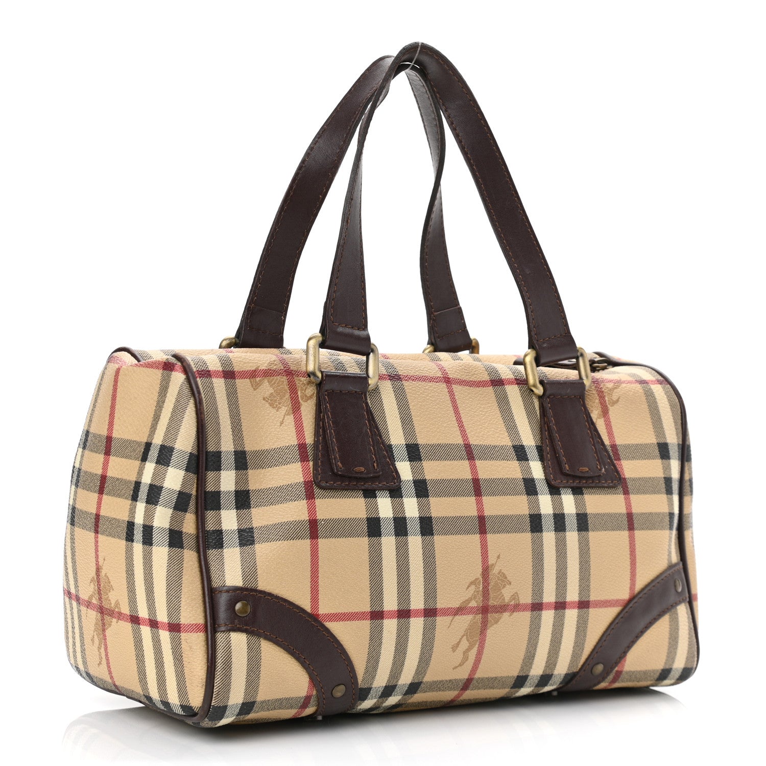 Burberry Haymarket Check Studded Bowler Brown 2 of 14