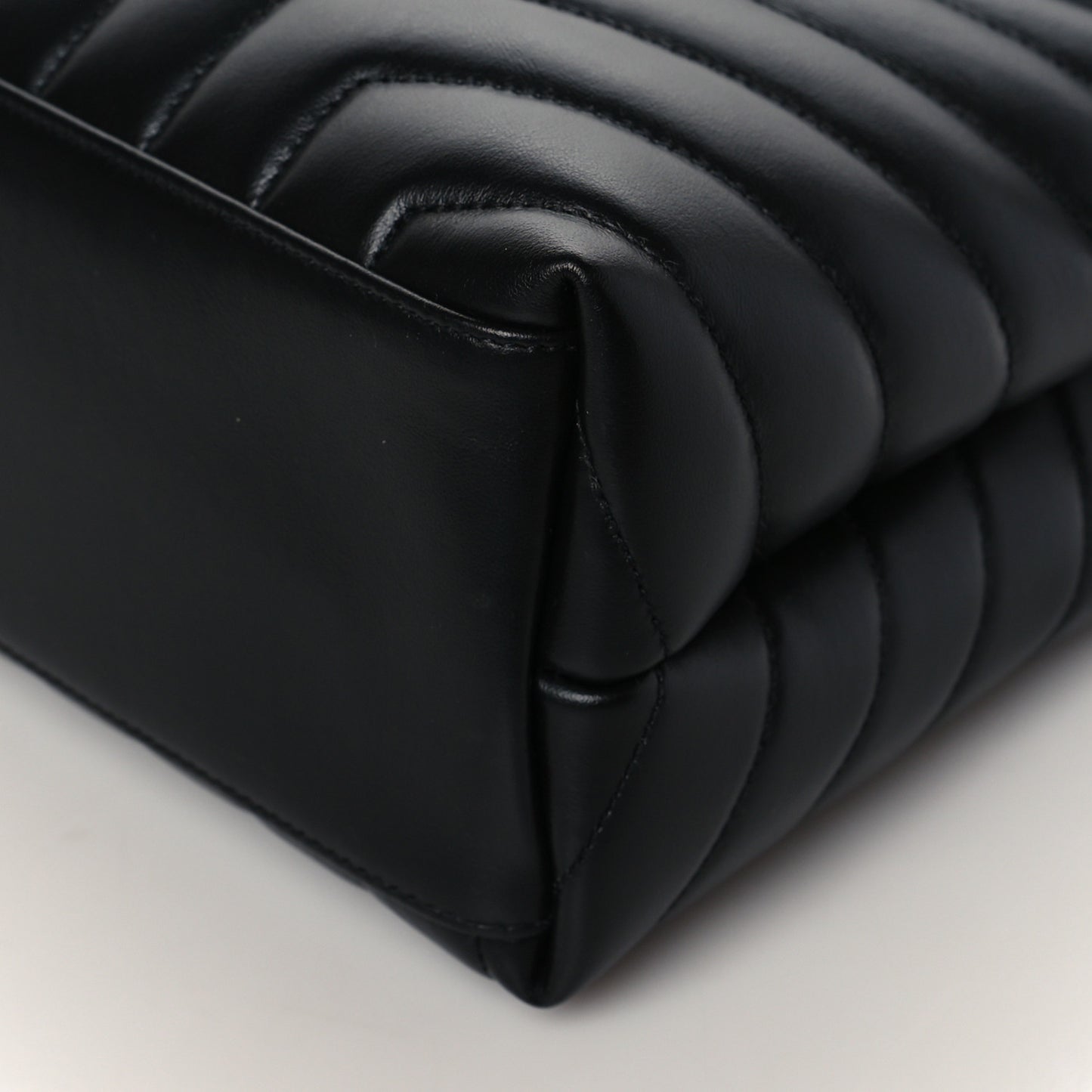 Calfskin Y Quilted Monogram Medium Loulou Chain Satchel Black
