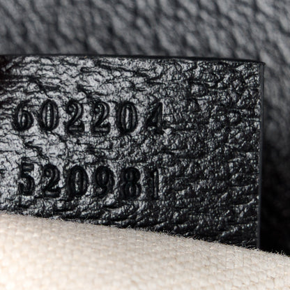 Gucci Jacquard Black Denim GG Monogram Textured Dollar Calfskin Horsebit 1955 Shoulder Bag Black Ivory 7 of 12