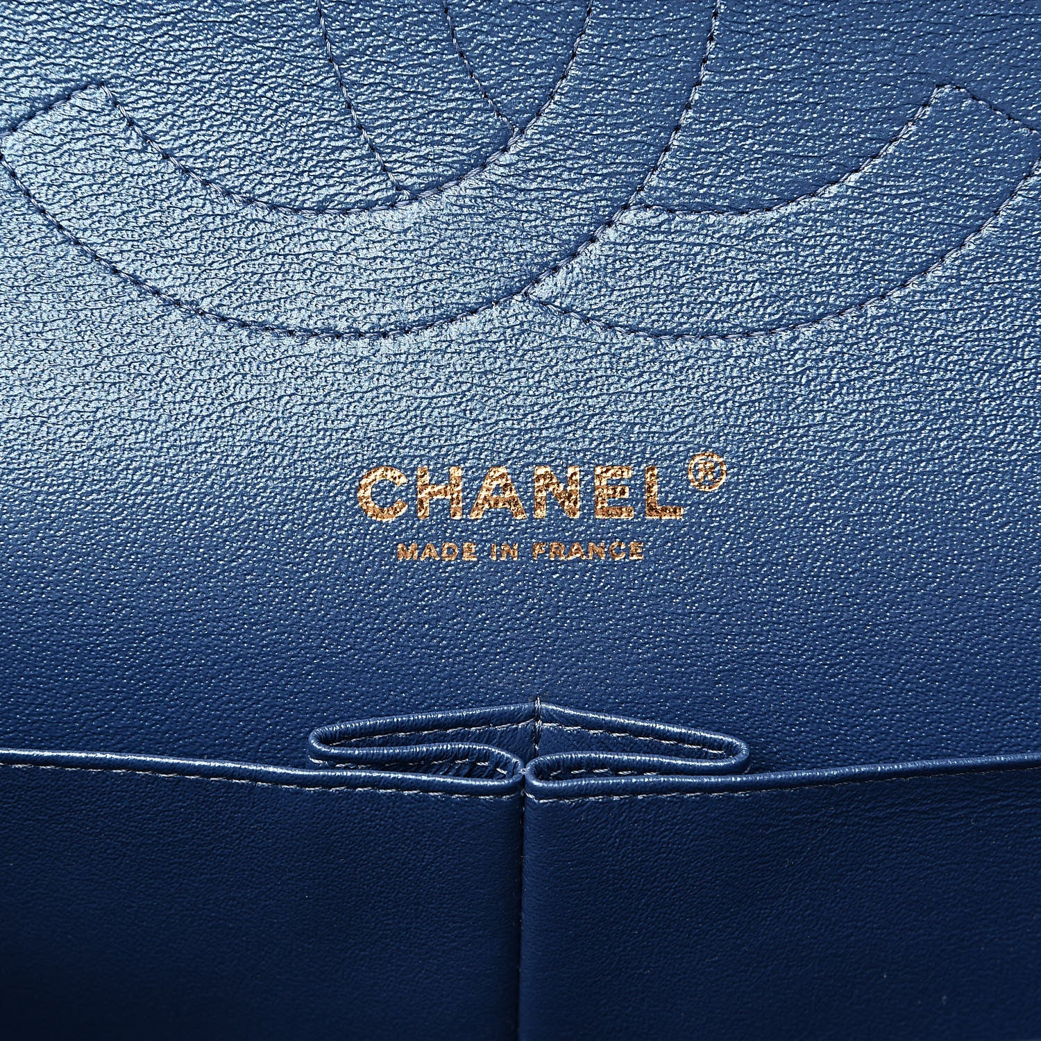Chanel Iridescent Caviar Quilted Jumbo Double Flap Dark Blue 6 of 13
