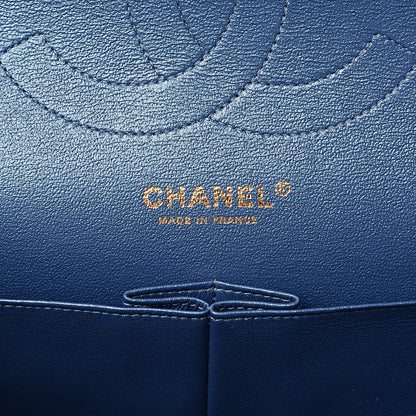 Chanel Iridescent Caviar Quilted Jumbo Double Flap Dark Blue 6 of 13