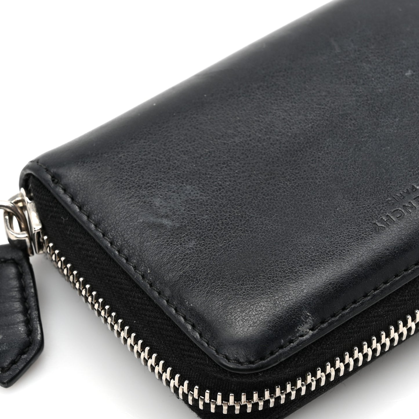 Calfskin Iconic Bambi Print Mini Zip Wallet Black White