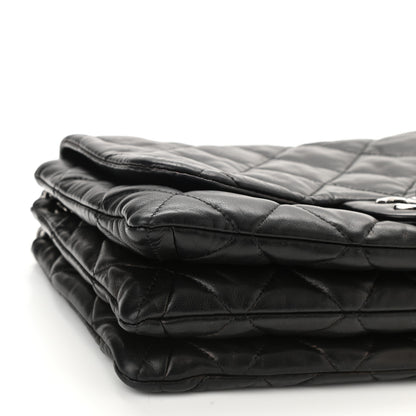 Chanel Lambskin Quilted Chanel 3 Accordion Flap Bag Black 9 of 10
