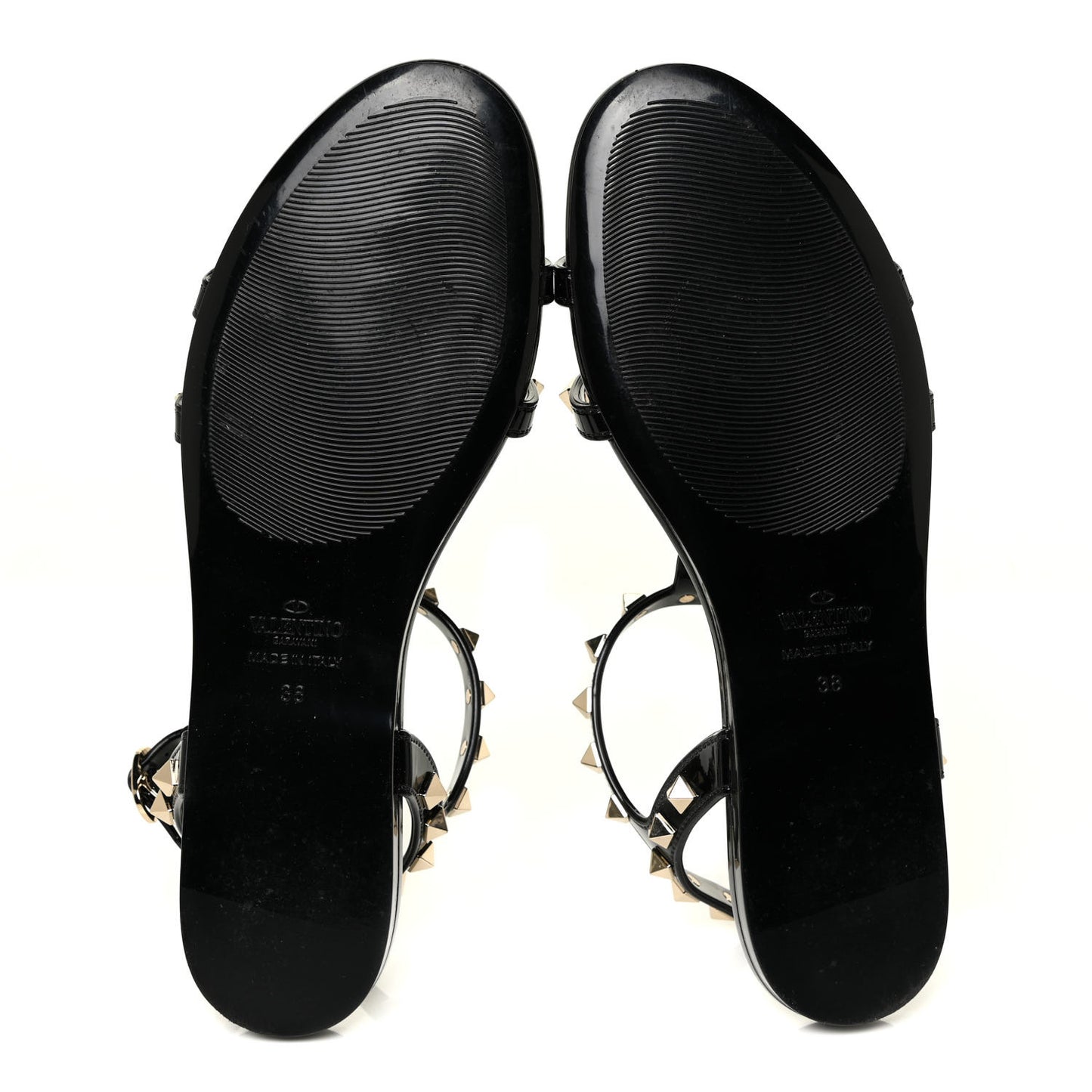 PVC Jelly Rockstud Caged Sandals 38 Black