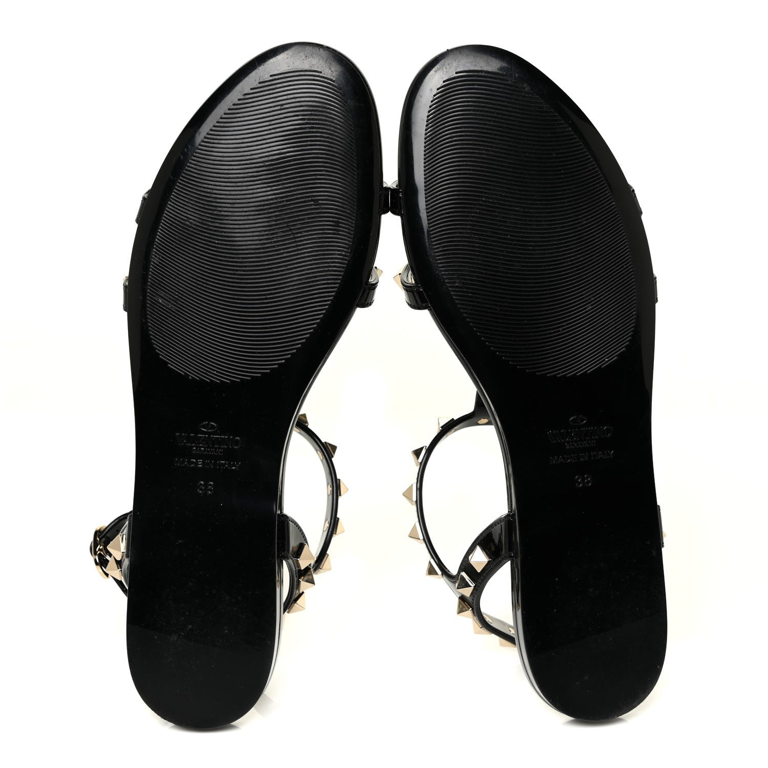 Valentino Garavani PVC Jelly Rockstud Caged Sandals 38 Black 5 of 12