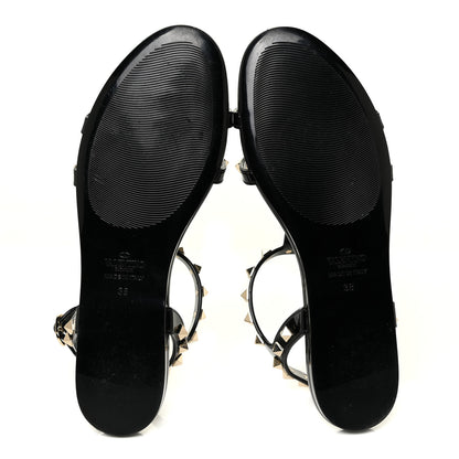 Valentino Garavani PVC Jelly Rockstud Caged Sandals 38 Black 5 of 12