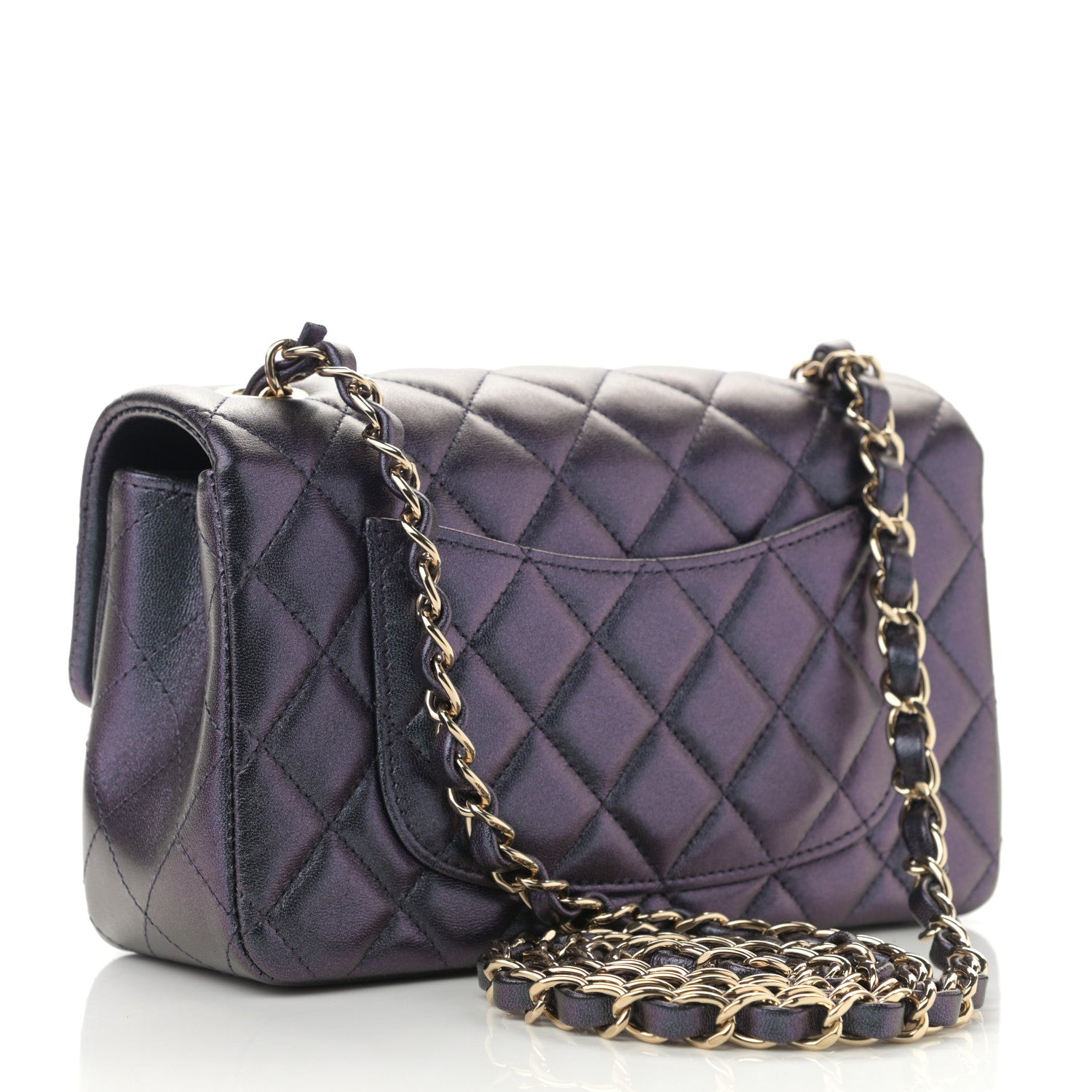 Chanel Iridescent Lambskin Quilted Mini Rectangular Flap Black 3 of 8