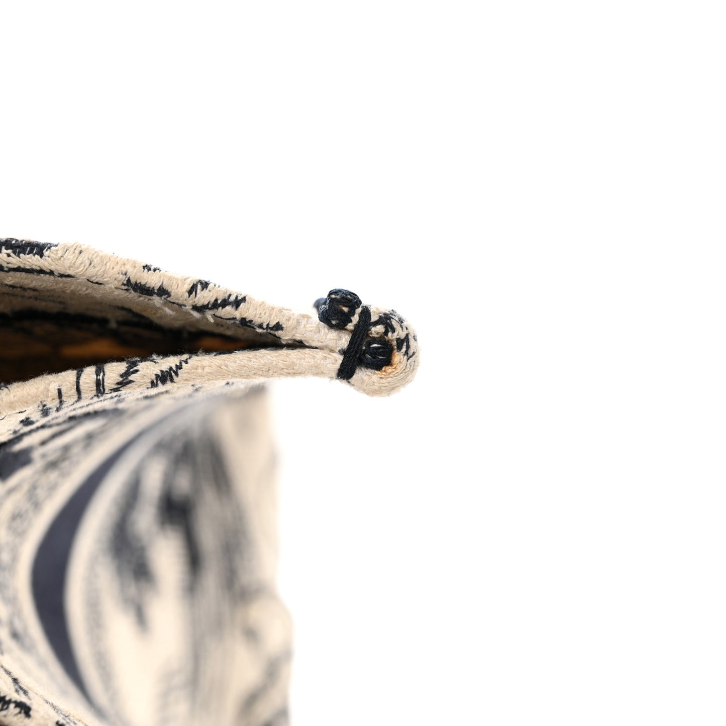 Canvas Embroidered Medium Palms Toile De Jouy Book Tote Blue