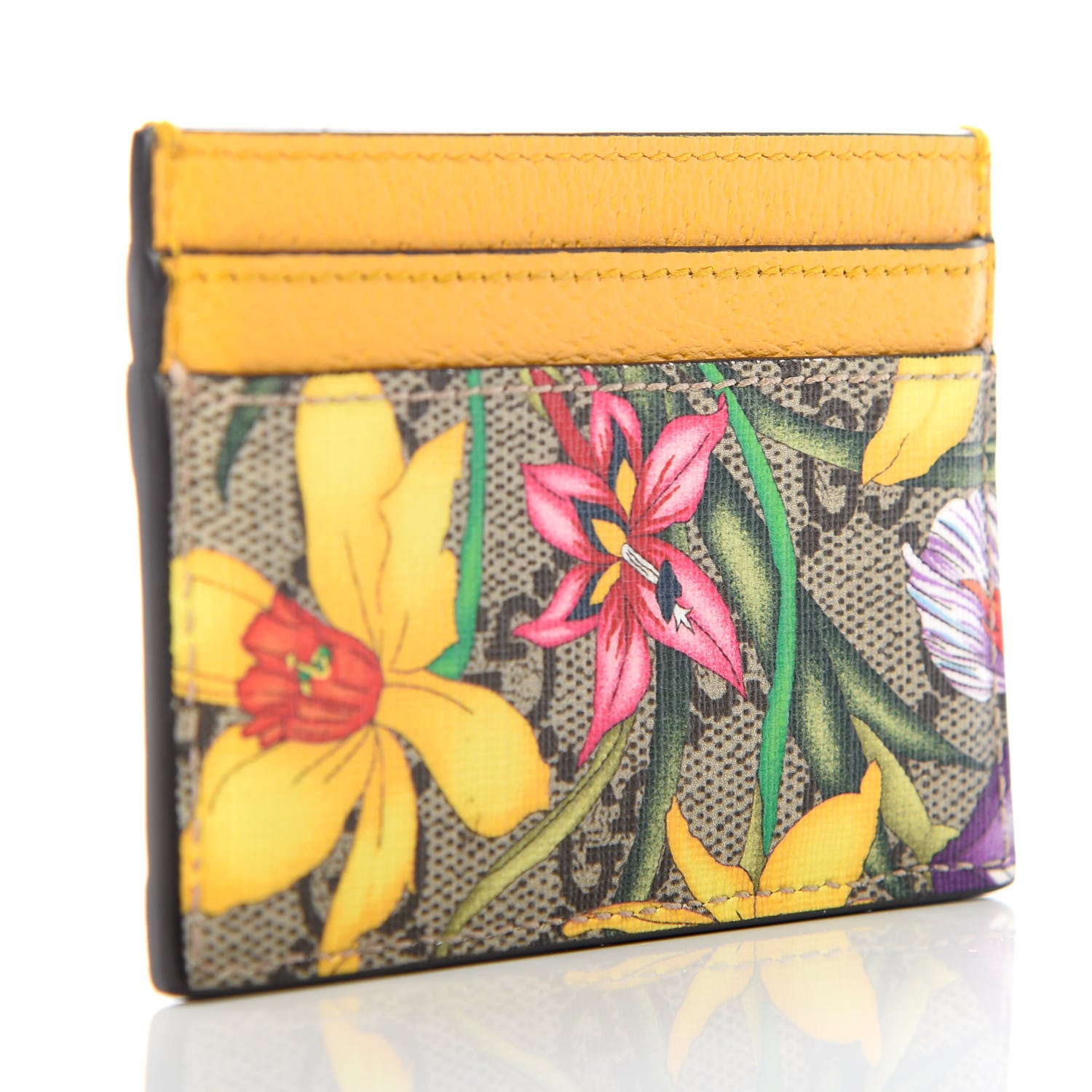 Gucci GG Supreme Monogram Flora Web Ophidia Card Holder Beige Multicolor Crop 3 of 7