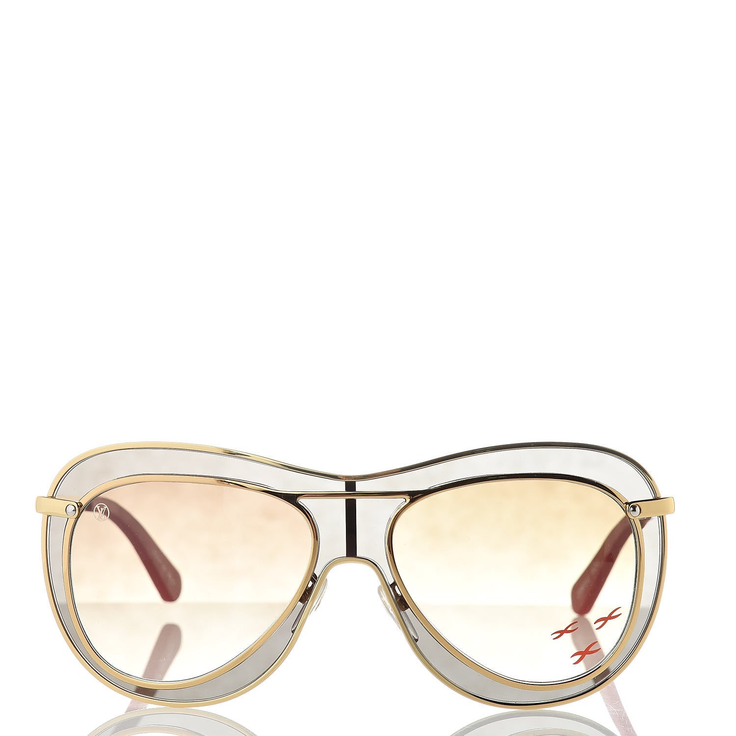 Louis Vuitton Aviator Sunglasses Z0905U Gold 2 of 8