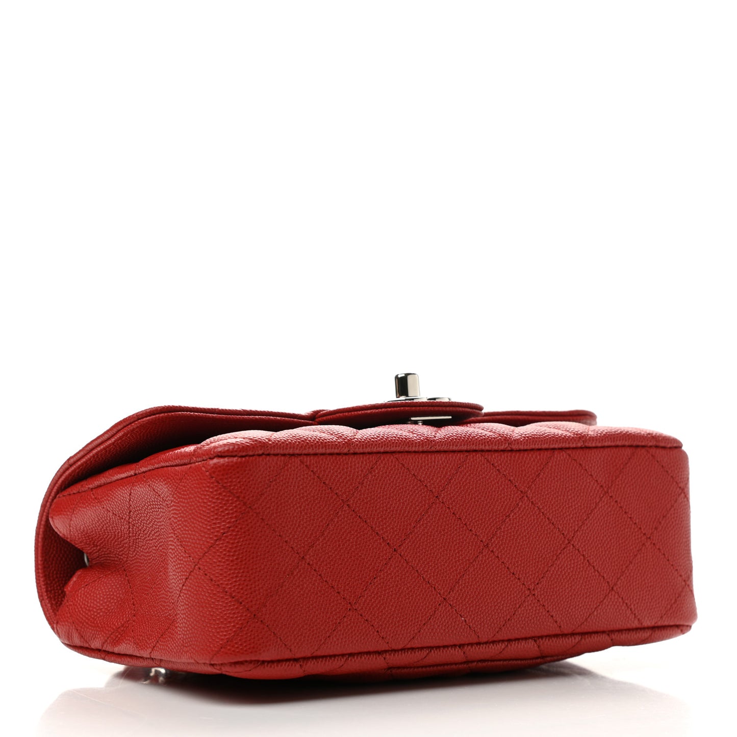 Caviar Quilted Mini Rectangular Flap Red