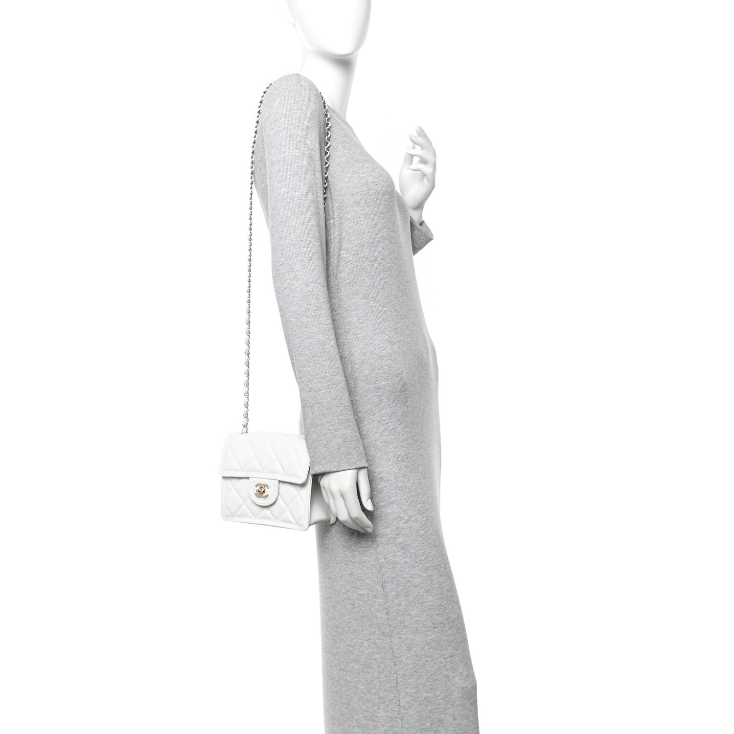 Chanel Caviar Quilted Mini Sweet Classic Flap White 2 of 10