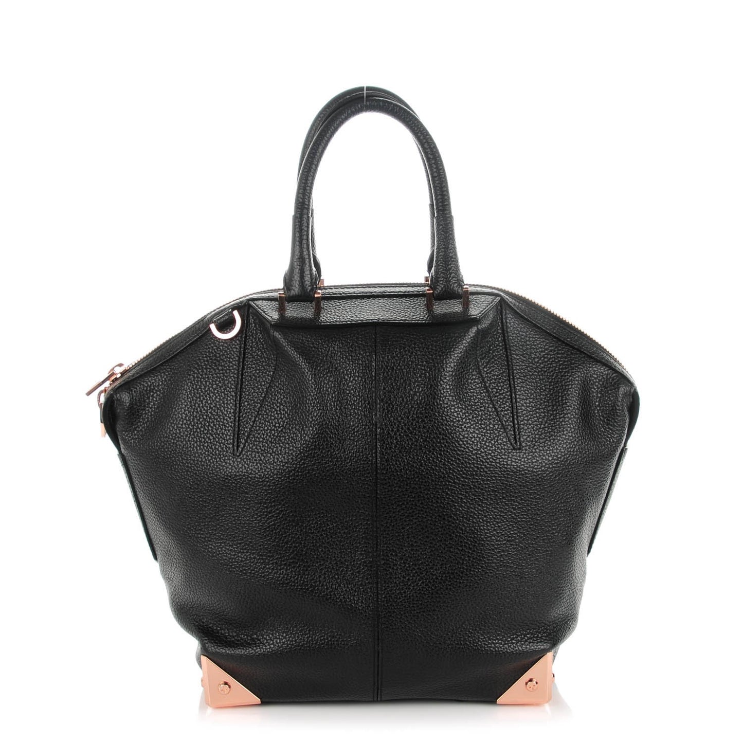 Pebbled Calfskin Small Emile Black Rose Gold Hardware