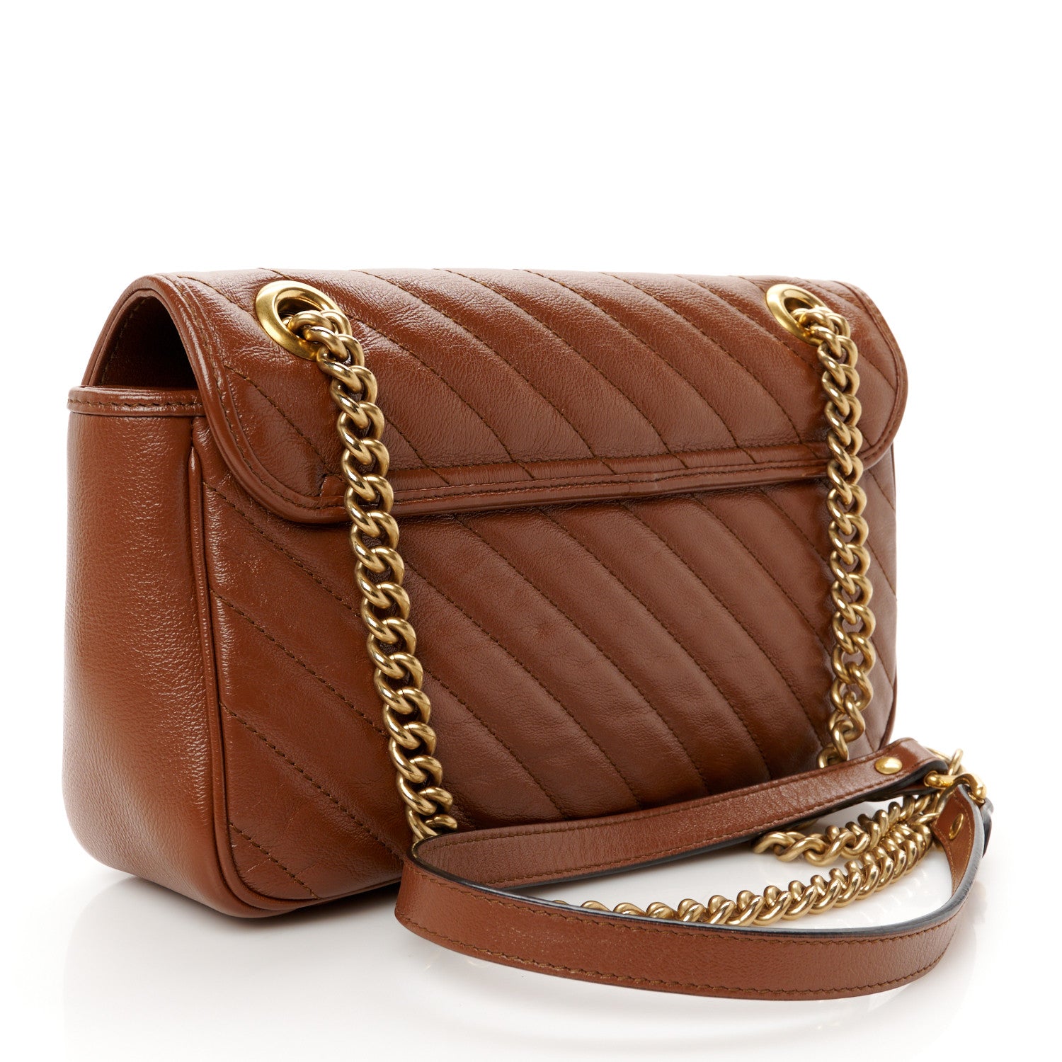 Gucci Azalea Calfskin Matelasse Diagonal Small GG Marmont Shoulder Bag Cuir 3 of 11