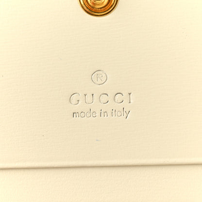 Gucci Boarded Plutone Calfskin Horsebit 1955 Card Case Wallet Mystic White 6 of 8