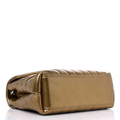Saint Laurent Metallic Calfskin Y Quilted Small Loulou Monogram Chain Satchel Brome 4 of 10