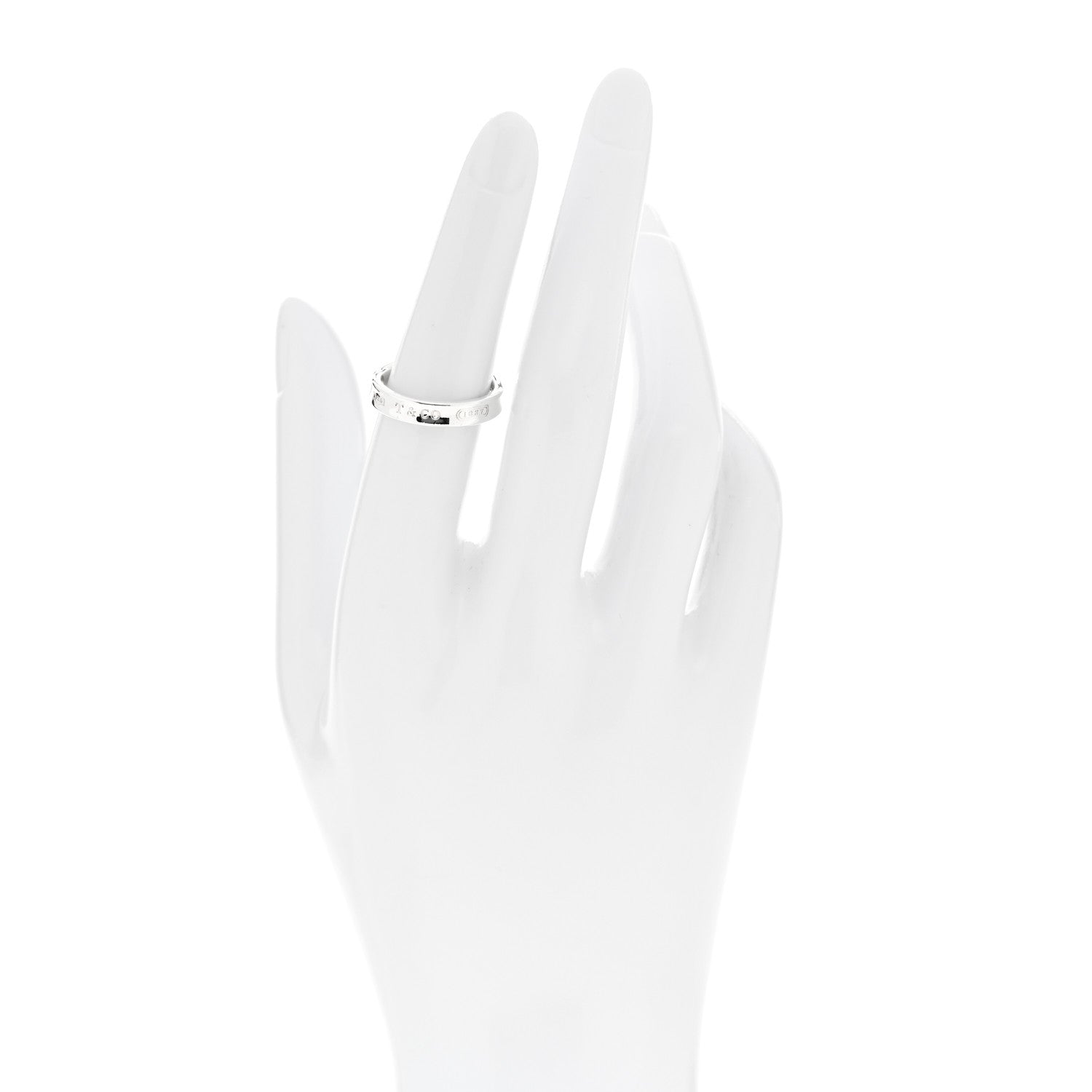 Tiffany Sterling Silver Narrow 1837 Band Ring 52 6 2 of 5