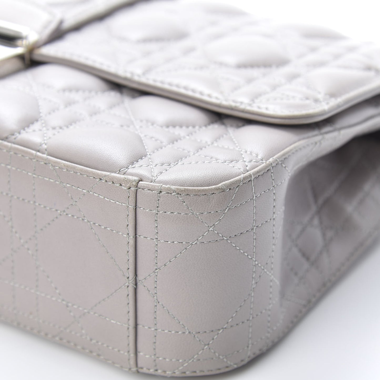 Lambskin Cannage Medium Miss Dior Flap Grey
