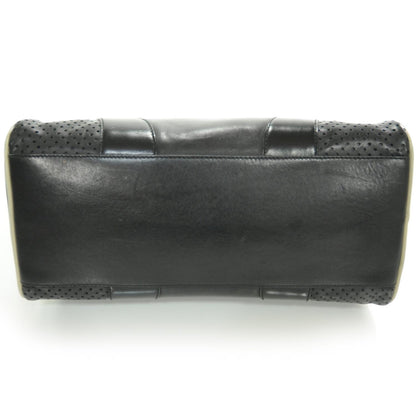 Prada Vitello Drive Perforated Bowling Bag Black 4 of 8