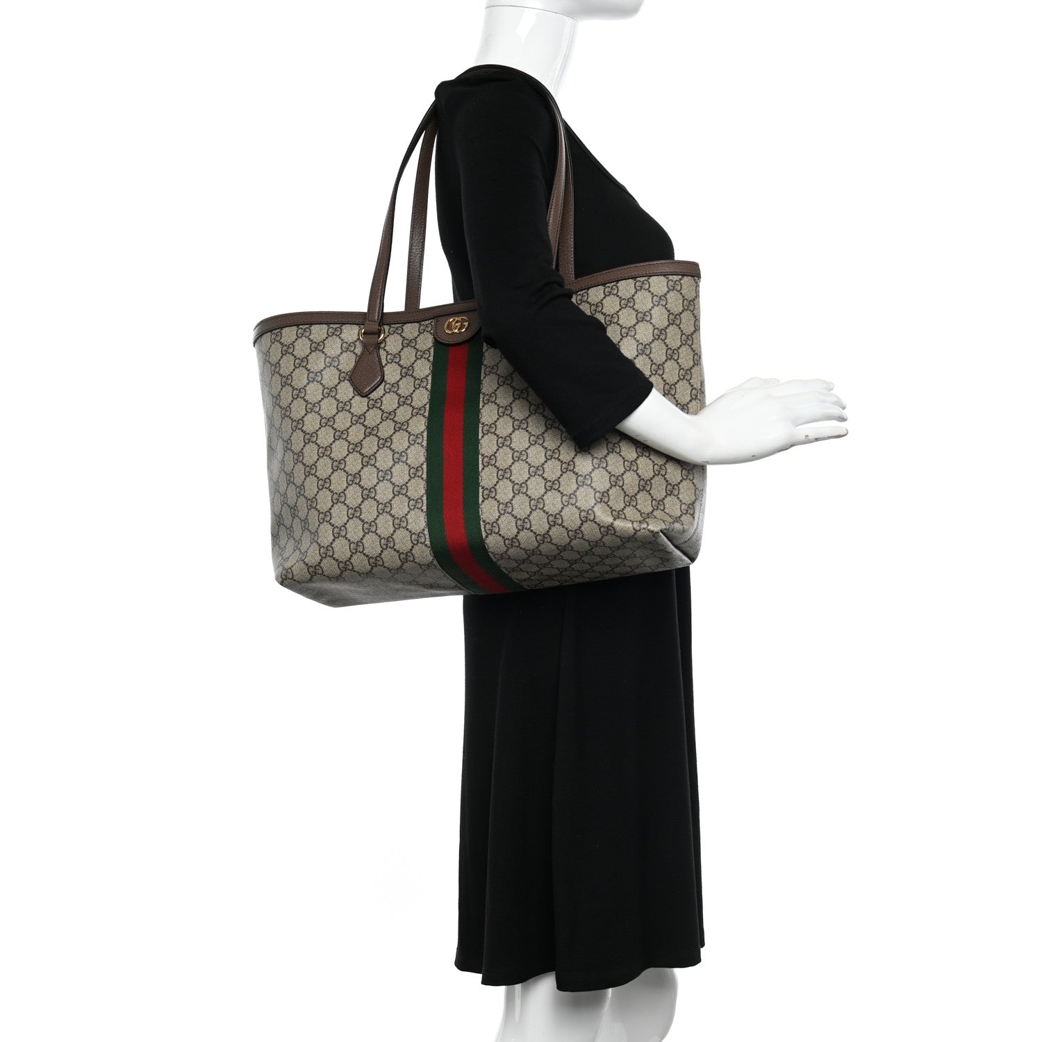 Gucci GG Supreme Monogram Medium Ophidia Shopping Tote Brown 2 of 10