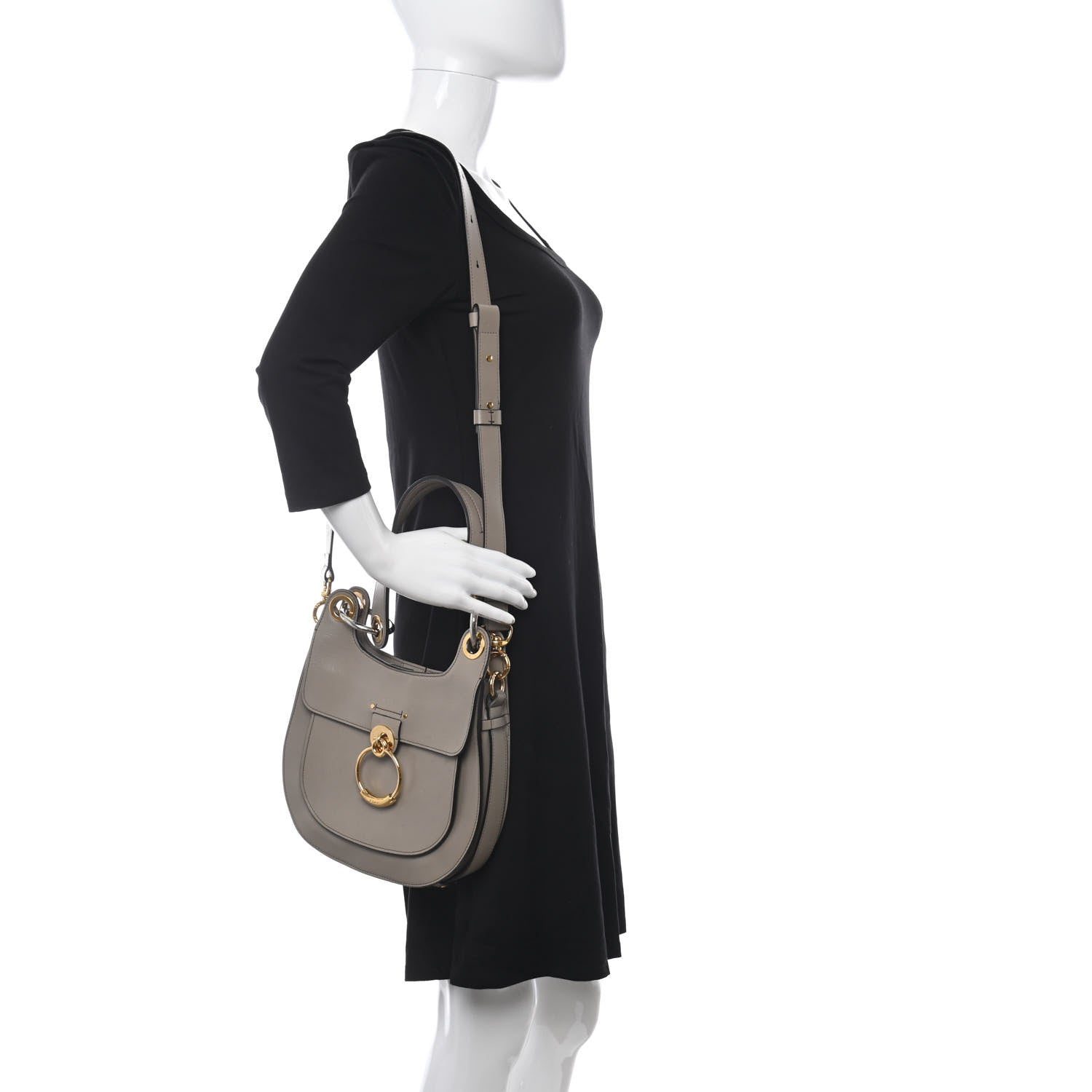 Chloe Calfskin Medium Tess Hobo Motty Grey 2 of 9