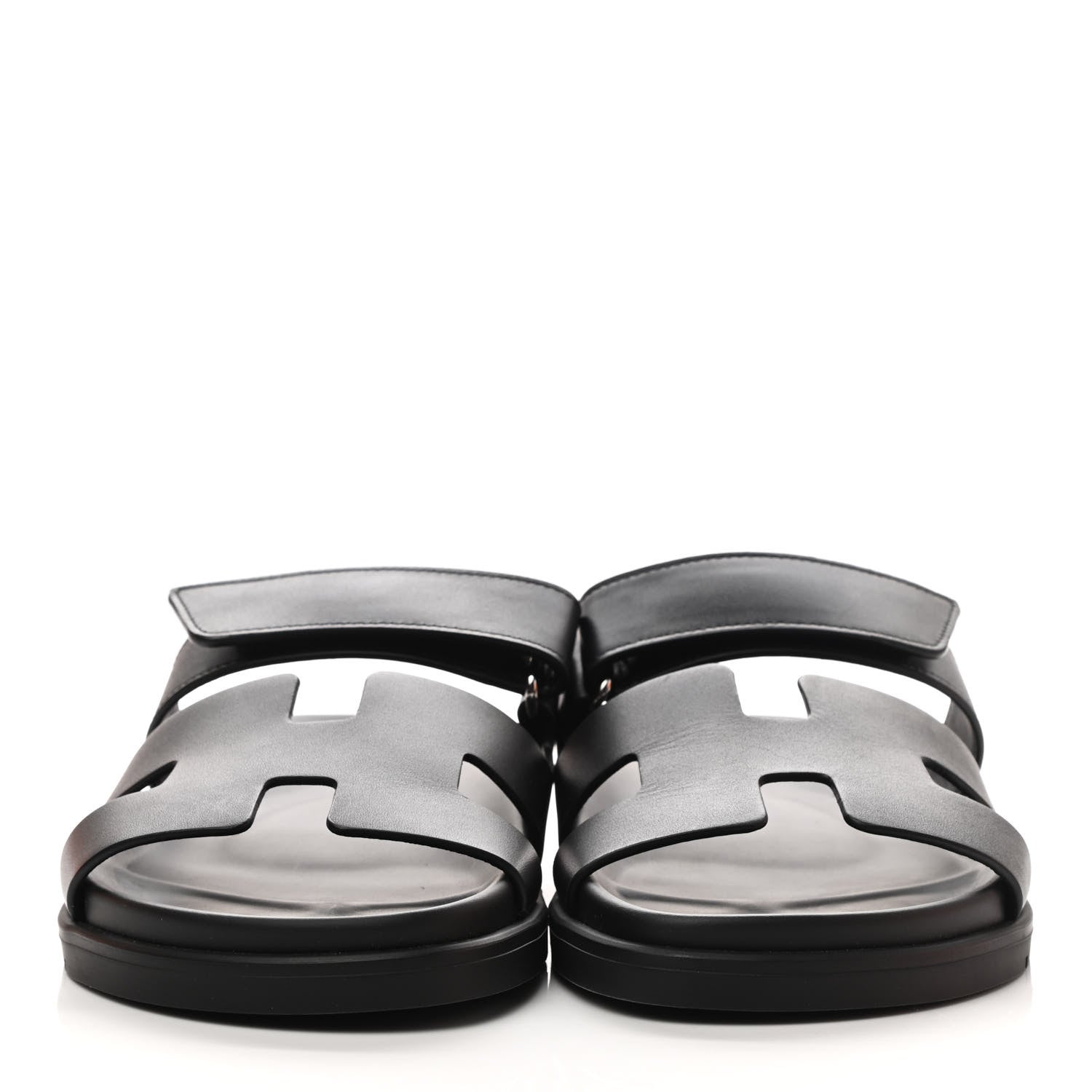 Hermes Calfskin Womens Chypre Sandals 39 Black 2 of 9