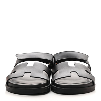 Hermes Calfskin Womens Chypre Sandals 39 Black 2 of 9