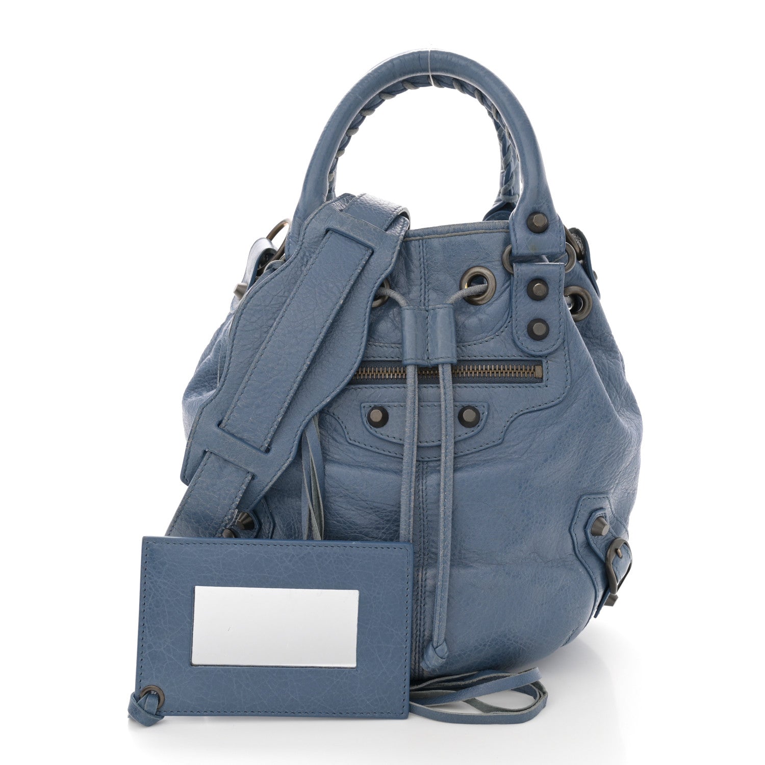 Balenciaga Agneau Classic Hardware Mini Pompon Bleu Persan 3 of 14