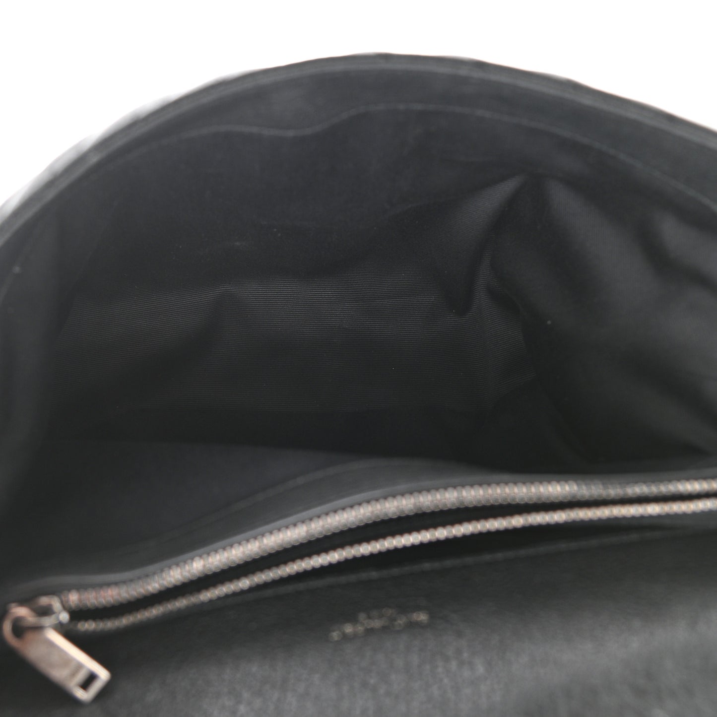 Sheepskin Matelasse Chevron Monogram Large College Satchel Black