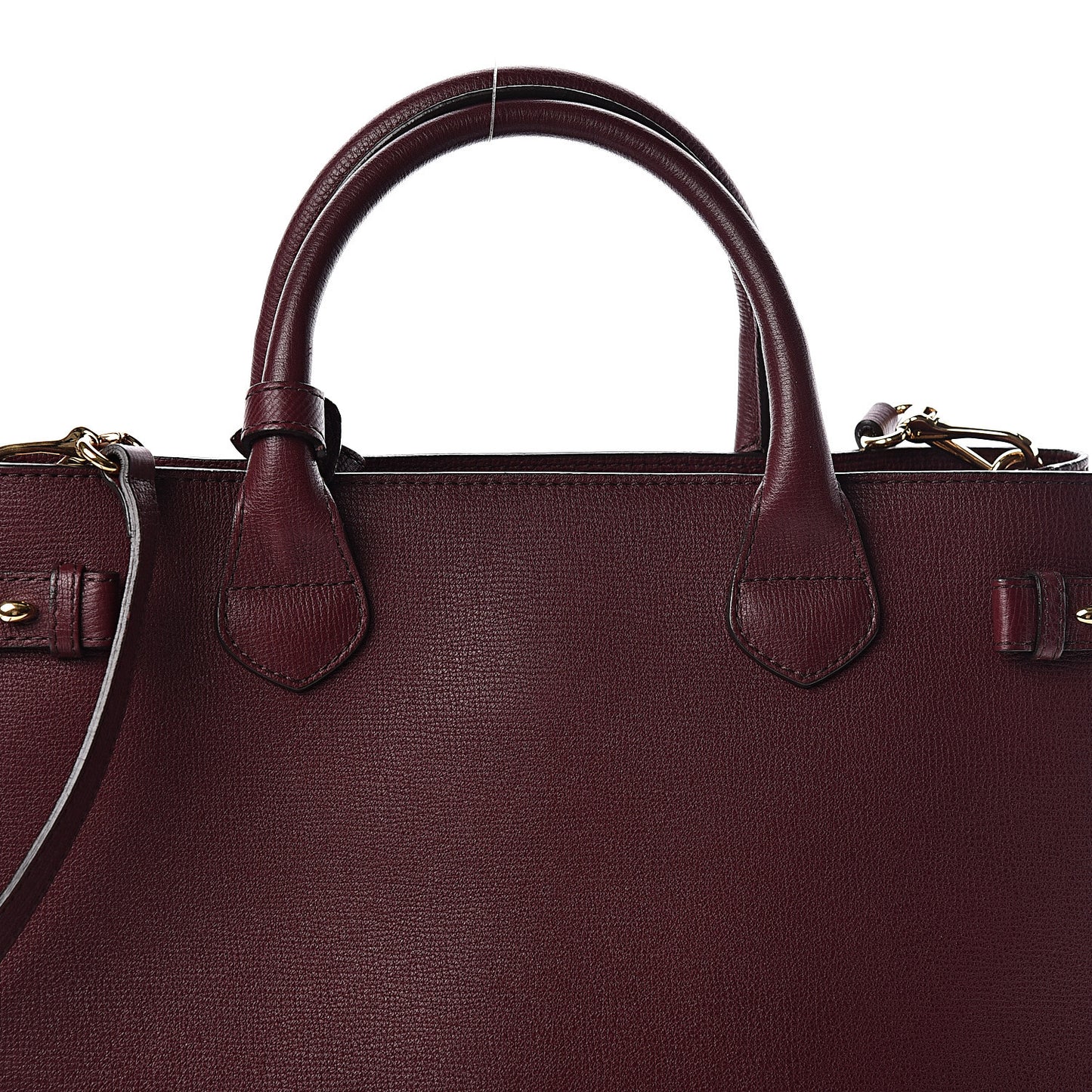 Grainy Calfskin House Check Medium Banner Tote Mahogany Red