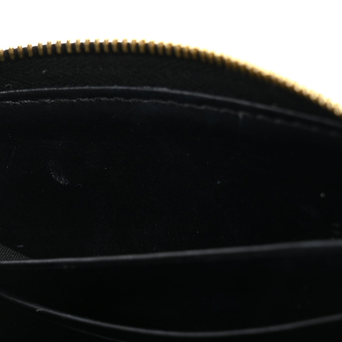 Grained Calfskin Compact Zipped Wallet Black