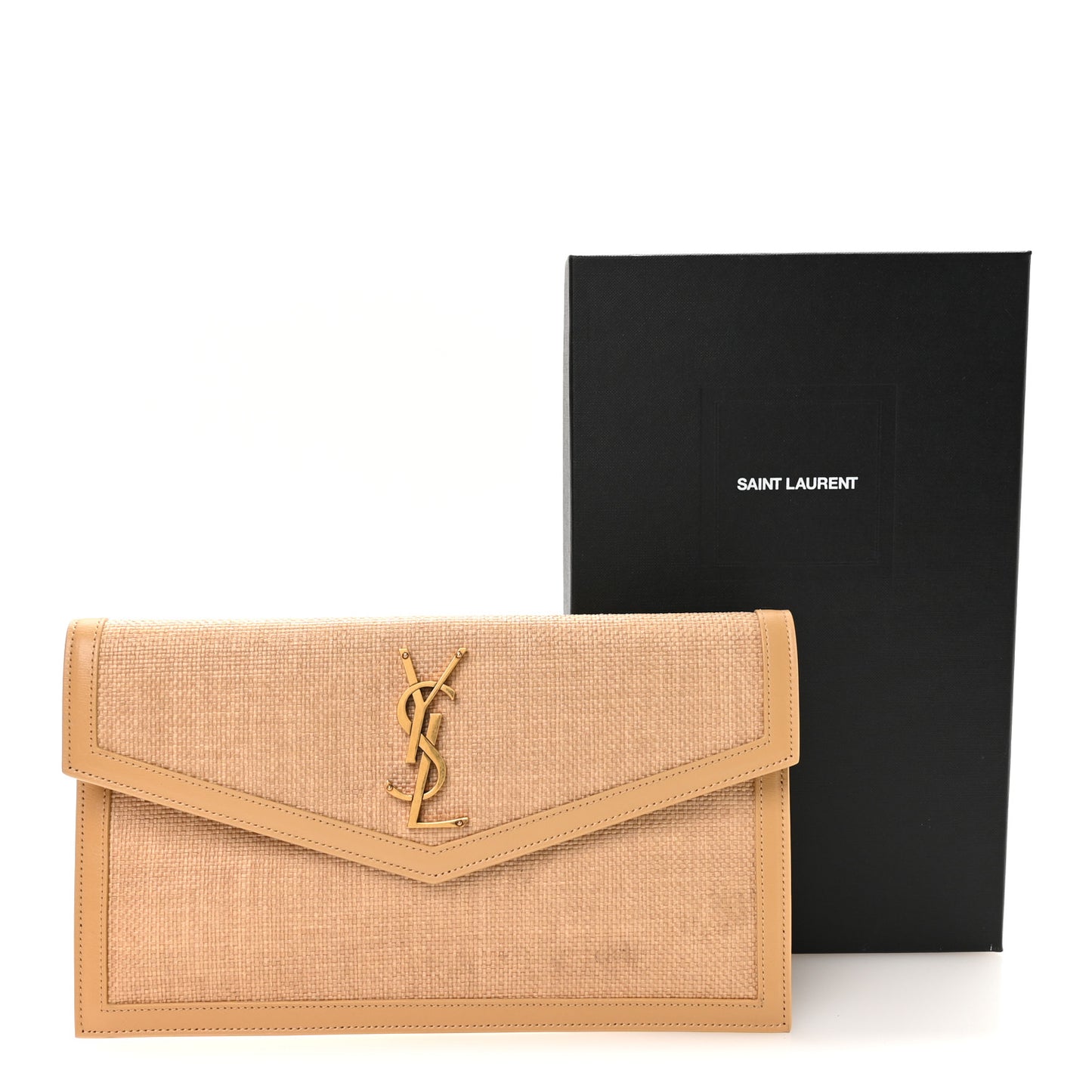 Micro Raffia Uptown Pouch Natural Hay Blush