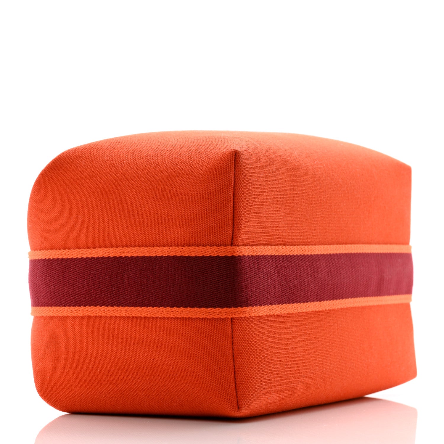Hermes Canvas Large Bride-A-Brac Pouch Orange Feu Burgundy 4 of 6