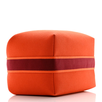 Hermes Canvas Large Bride-A-Brac Pouch Orange Feu Burgundy 4 of 6