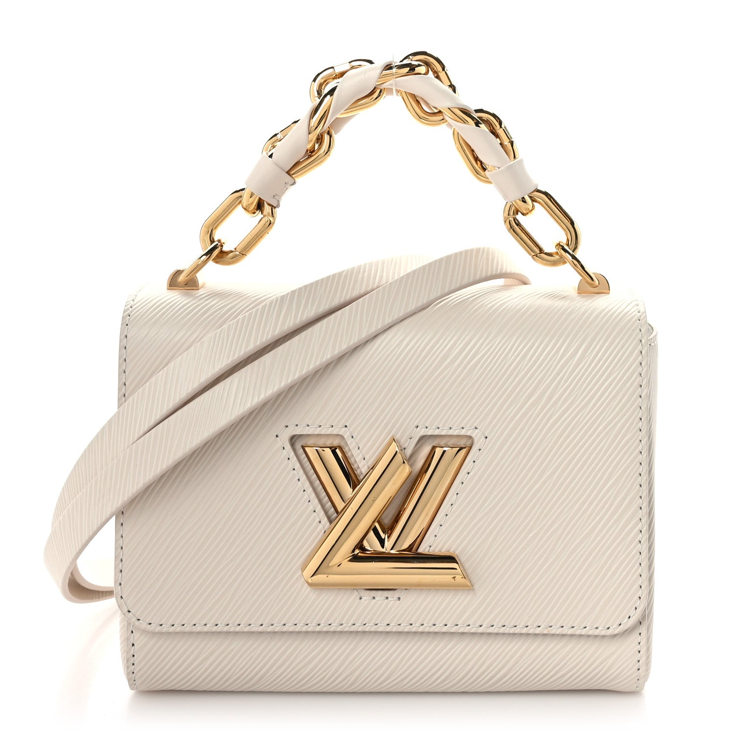 Louis Vuitton Epi Twist Braided Chain Shoulder Bag PM Quartz White 1 of 9