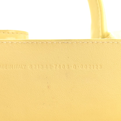 Balenciaga Varnished Faux Calfskin Braided XS Bistro Basket Pale Yellow 7 of 12