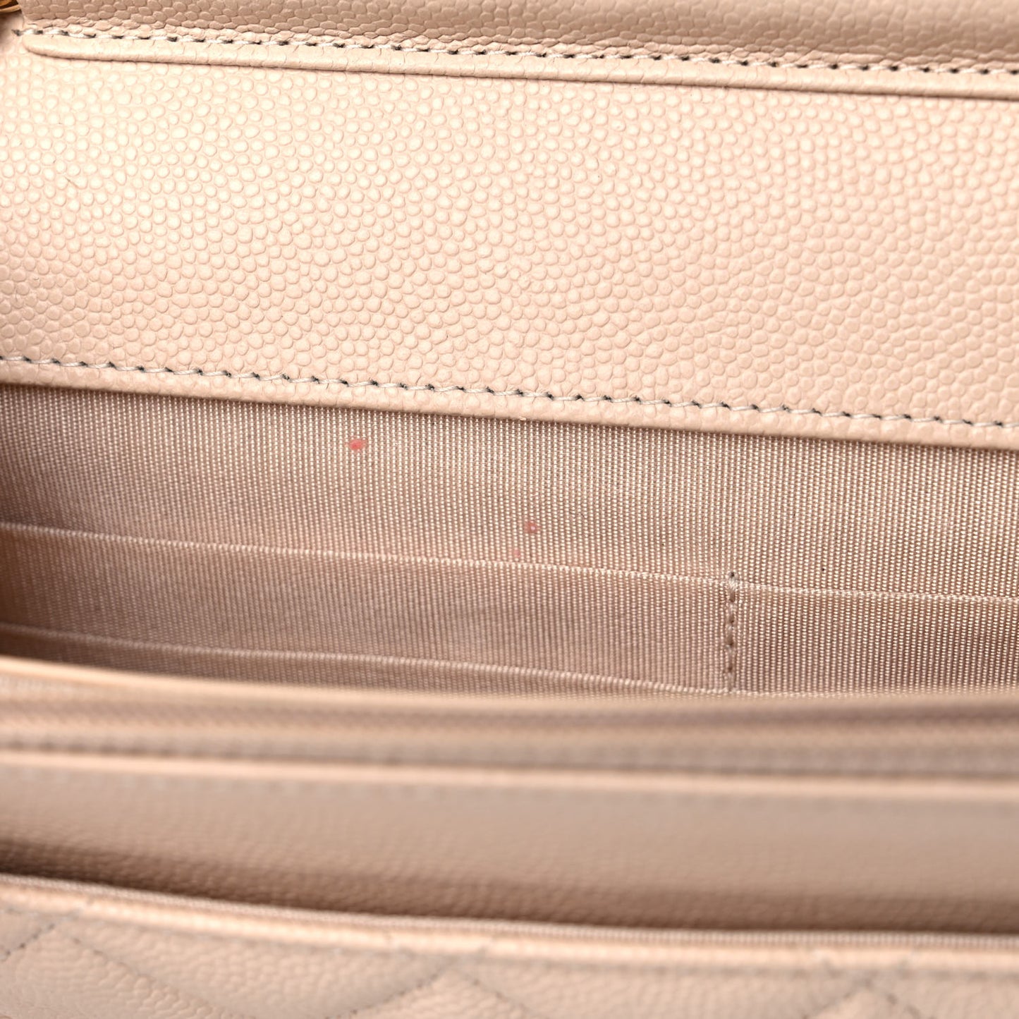 Caviar Quilted Coco Candy Wallet On Chain WOC Beige