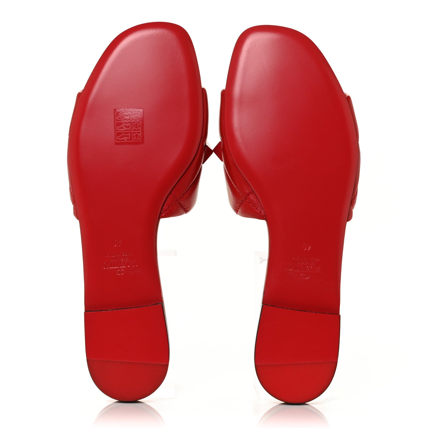 Valentino Garavani Nappa Monochrome Roman Stud Flat Slide Sandals 40 Rouge Pur 5 of 9