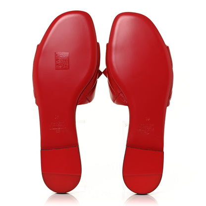 Valentino Garavani Nappa Monochrome Roman Stud Flat Slide Sandals 40 Rouge Pur 5 of 9